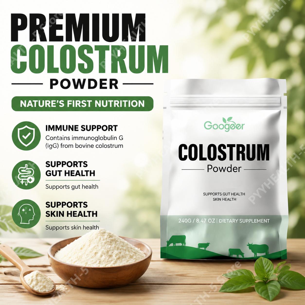 Colostrum Bovine Powder - Порошок молозива Googeer: Поддержка здоровья кишечника